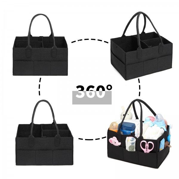 S2049 - Kono Felt Caddy Organiser With Storage - Black